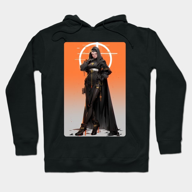 Bad ass anime nun 2 version 2 Hoodie by obstinator